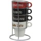 Jogo 4 Xicaras 200ml Coloridas Com Suporte